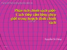 Bài giảng Phân tích chính sách giới - Cách tiếp cận lồng ghép giới trong hoạch định chính sách - Nguyễn Chí Dũng