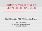 Bài giảng Những quy định pháp lý về tài chính - ngân sách - PGS.TS. Đặng Văn Thanh