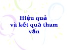 Bài giảng Hiệu quả và kết quả tham vấn