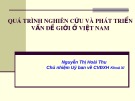 Bài giảng Quá trình nghiên cứu và phát triển vấn đề giới ở Việt Nam - Nguyễn Thị Hoài Thu