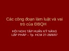 Bài giảng Các công đoạn làm luật và vai trò của ĐBQH