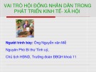 Bài giảng Vai trò Hội đồng nhân dân trong phát triển kinh tế - xã hội - Nguyễn Văn Mễ