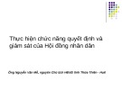 Bài giảng Thực hiện chức năng quyết định và giám sát của Hội đồng nhân dân - Nguyễn Văn Mễ