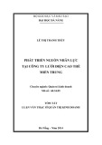 Luận văn Thạc sỹ Quản trị kinh doanh: Phát triển nguồn nhân lực tại Công ty lưới điện cao thế miền Trung