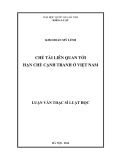 Tóm tắt Luận văn Thạc sĩ Luật học: Chế tài liên quan tới hạn chế cạnh tranh ở Việt Nam