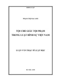 Tóm tắt Luận văn Thạc sĩ Luật học: Tội che giấu tội phạm trong luật hình sự Việt Nam