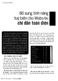 Bổ sung tính năng tùy biến cho Website: Chỉ dẫn toàn diện