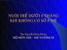 Bài giảng Nuôi trẻ dưới 6 tháng khi không có sữa mẹ - ThS. Nguyễn Hoài Phong