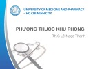 Bài giảng Phương thuốc khu phong - ThS. Lê Ngọc Thanh