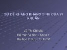 Bài giảng Sự đề kháng kháng sinh của vi khuẩn - Võ Thị Chi Mai