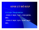 Bài giảng Sinh lý hô hấp (tt)