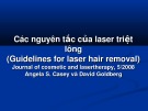 Bài giảng Các nguyên tắc của laser triệt lông