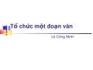 Bài giảng Tổ chức một đoạn văn - Lê Công Minh