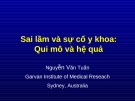 Bài giảng Sai lầm và sự cố Y khoa: Qui mô và hệ quả - Nguyễn Văn Tuấn