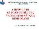 Bài giảng Phương pháp kế toán - Chương VIII: Kế toán tiêu thụ và xác định kết quả kinh doanh