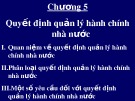 Bài giảng Quản lý Nhà nước nhập môn Hành chính công: Chương 5 - ThS. Trương Quang Vinh