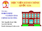 Bài giảng Hoạch định và phân tích chính sách công: Chương 1 - ThS. Nguyễn Xuân Tiến