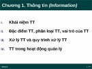 Bài giảng Tin học đại cương: Chương 1 - Thông tin