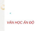 Bài giảng Văn học Ấn Độ: Bài 1 - Giới thiệu môn học