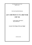 Tóm tắt Luận văn Thạc sĩ Luật học: Quy chế pháp lý của Hội nghị chủ nợ