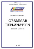 Giáo trình Japanese elementary - Grammar explanation: Phần 1