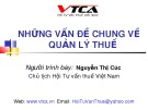 Bài giảng Những vấn đề chung về quản lý thuế - Nguyễn Thị Cúc