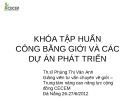 Bài giảng Khóa tập huấn Công bằng giới và các dự án phát triển: Giới và phát triển khám phá các khái niệm cơ bản - TS. Phùng Thị Vân Anh