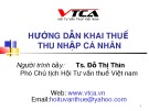 Bài giảng Hướng dẫn khai thuế thu nhập cá nhân - TS. Đỗ Thị Thìn