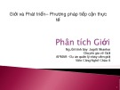 Bài giảng Giới và phát triển – Phương pháp tiếp cận thực tế: Phân tích giới