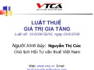 Bài giảng Luật Thuế giá trị gia tăng - Nguyễn Thị Cúc