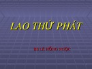 Bài giảng Lao thứ phát - BS. Lê Hồng Ngọc