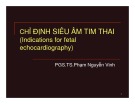 Bài giảng Chỉ định siêu âm tim thai - PGS.TS.Phạm Nguyễn Vinh