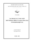 Luận văn Thạc sỹ: Vai trò quản lý nhà nước đối với hoạt động của đạo công giáo ở Ninh Bình hiện nay