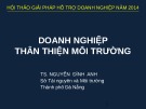 Bài giảng Doanh nghiệp thân thiện môi trường - TS. Nguyễn Đình Anh