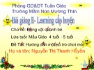 Bài giảng E-learning chủ đề: Động vật quang bé - Nguyễn Thị Thanh Huyền