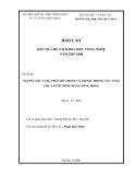 Đề tài: Nguồn gốc và sự phân bố Amoni và Asenic trong các tầng chứa nước đồng bằng sông Hồng