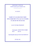 Luận văn Thạc sỹ Kinh tế: Nghiên cứu giải pháp phát triển nông nghiệp bền vững tại các xã nghèo của huyện Sóc Sơn, Hà Nội