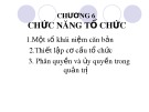 Bài giảng Chương 6: Chức năng tổ chức