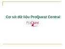 Bài giảng Cơ sở dữ liệu ProQuest Central