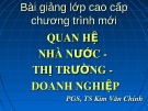 Bài giảng Quan hệ Nhà nước - thị trường - doanh nghiệp - PGS. TS Kim Văn Chính