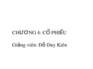 Bài giảng Thị trường chứng khoán: Chương 4 - Đỗ Duy Kiên