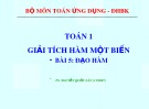 Bài giảng Toán 1: Bài 5 - Đạo hàm