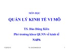 Bài giảng môn học Quản lý Kinh tế vi mô - TS. Đào Đăng Kiên