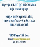 Bài giảng Nhận diện quan liêu, tham nhũng và các giải pháp kiềm chế - ThS. Phạm Thế Lực