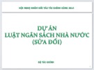 Bài giảng Dự án Luật Ngân sách Nhà nước (sửa đổi)