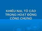 Bài giảng Khiếu nại, tố cáo trong hoạt động công chứng