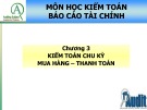 Bài giảng Kiểm toán báo cáo tài chính: Chương 3 - Kiểm toán chu kỳ mua hàng - thanh toán