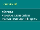 Bài giảng Chuyên đề: Xử phạt vi phạm hành chính trong lĩnh vực Hải quan