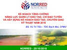 Bài giảng Kế hoạch tăng cường năng lực quản lý đào tạo, chỉ đạo tuyến và xây dựng kế hoạch đào tạo, chuyển giao kỹ thuật năm 2016