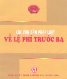 Hệ thống văn bản pháp luật về lệ phí trước bạ: Phần 2